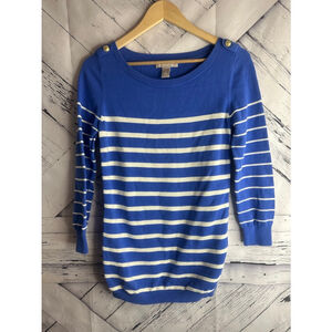 Women's Banana Republic Sweater S Blue White Striped
